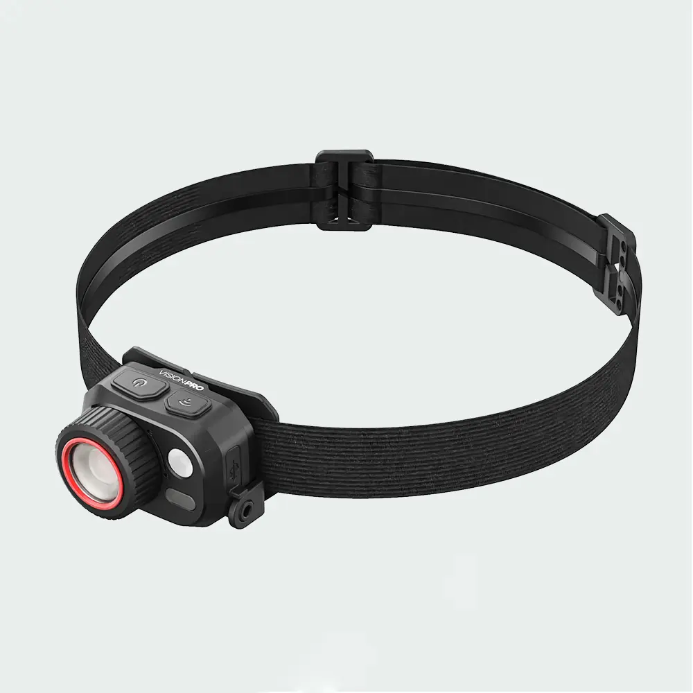 A VisionPRO Head Lamp on a grey background. 